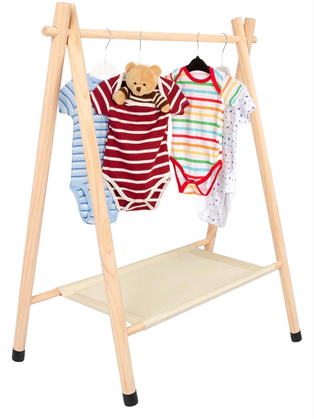 Clothing Rack Wood 28" Wooden baby clothes rack